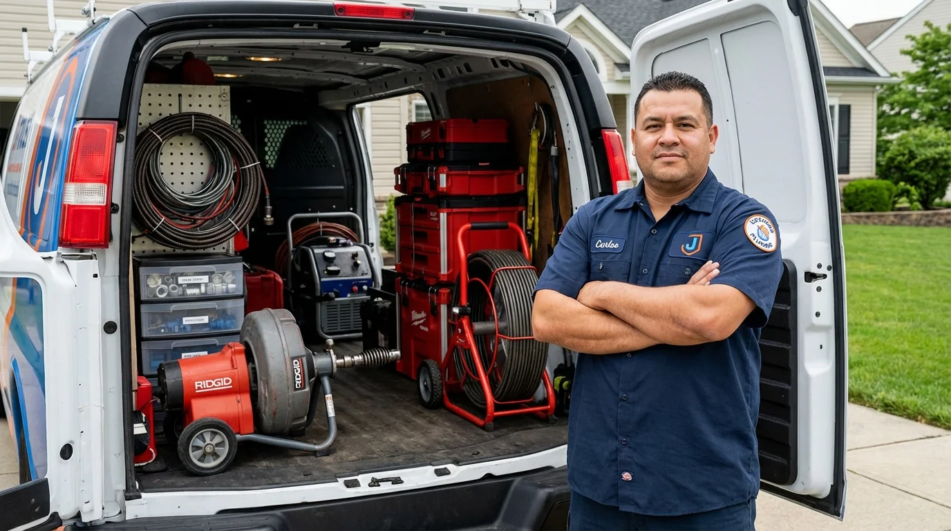 Professional drain cleaning equipment and Johns Plumbing LLC plumber in Lucedale