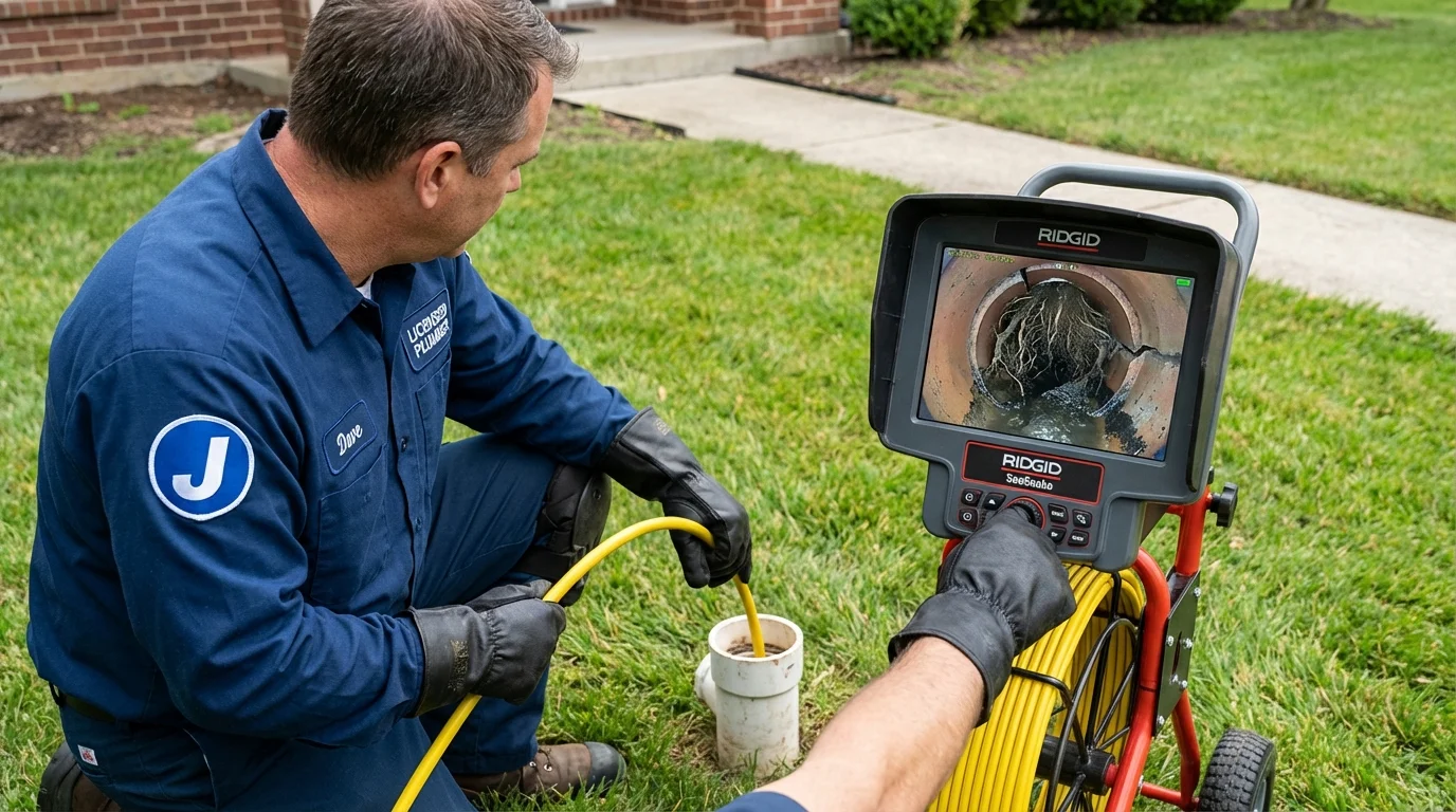 Sewer camera inspection being performed by Johns Plumbing LLC in Lucedale