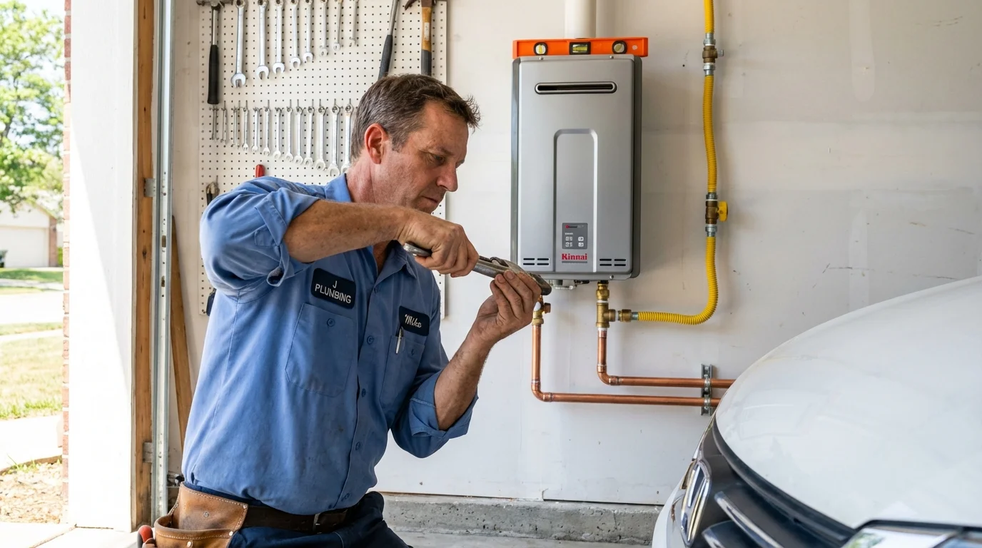 Tankless water heater installation by a Johns Plumbing LLC plumber in Lucedale